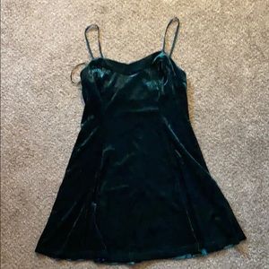 Emerald Crushed Velvet Mini Dress